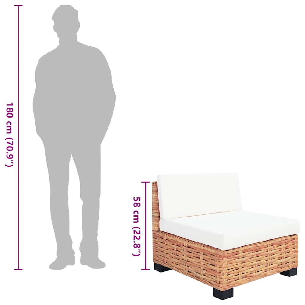 vidaXL Loungeset Natural Rattan 27-Piece