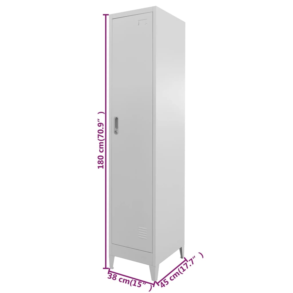 vidaXL Locker 38x45x180 cm