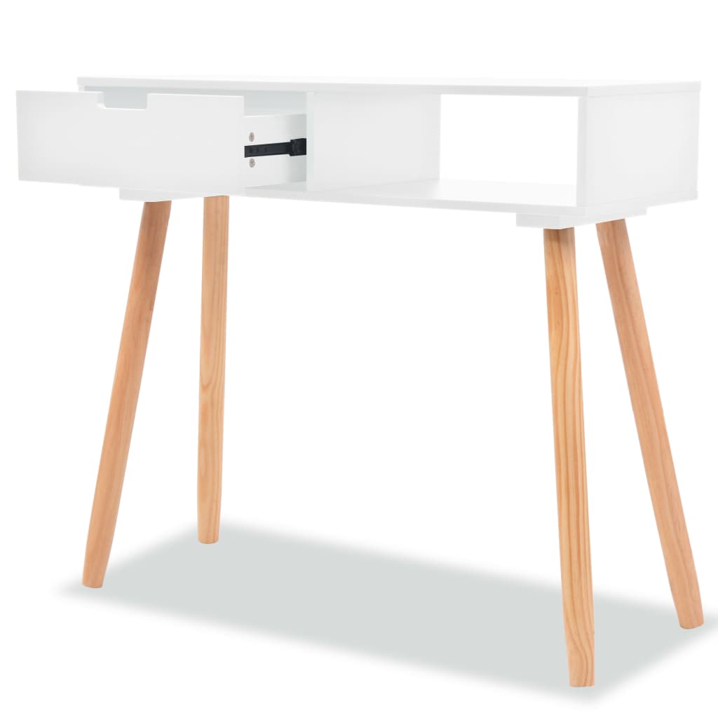 vidaXL Wandtafel 80x30x72 cm massief grenenhout wit