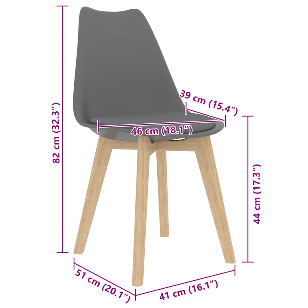 vidaXL Eetkamerstoelen 2 st kunststof grijs