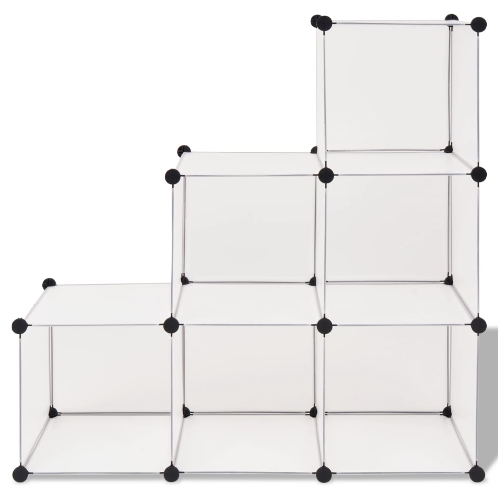 vidaXL Storage Cabinet with 6 Compartments White