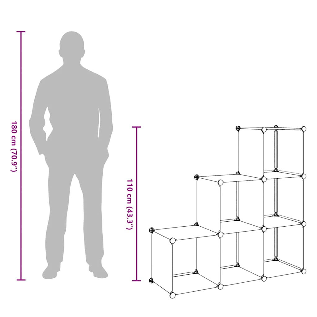 vidaXL Storage Cabinet with 6 Compartments White