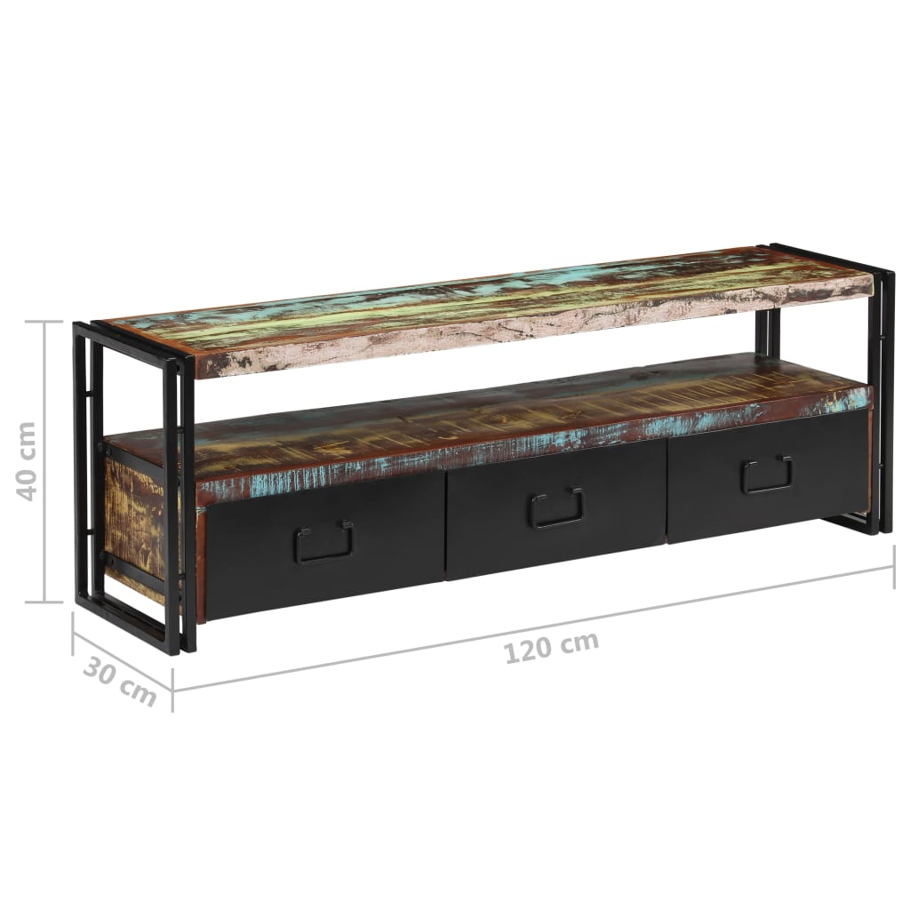 vidaXL TV cabinet 120x30x40 cm solid reclaimed wood