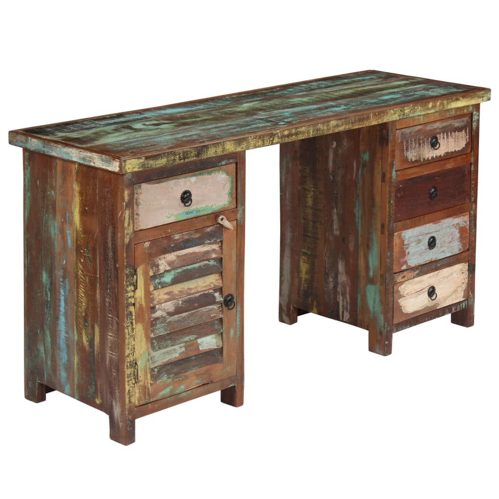 vidaXL Bureau 140x50x77 cm bois recyclé massif