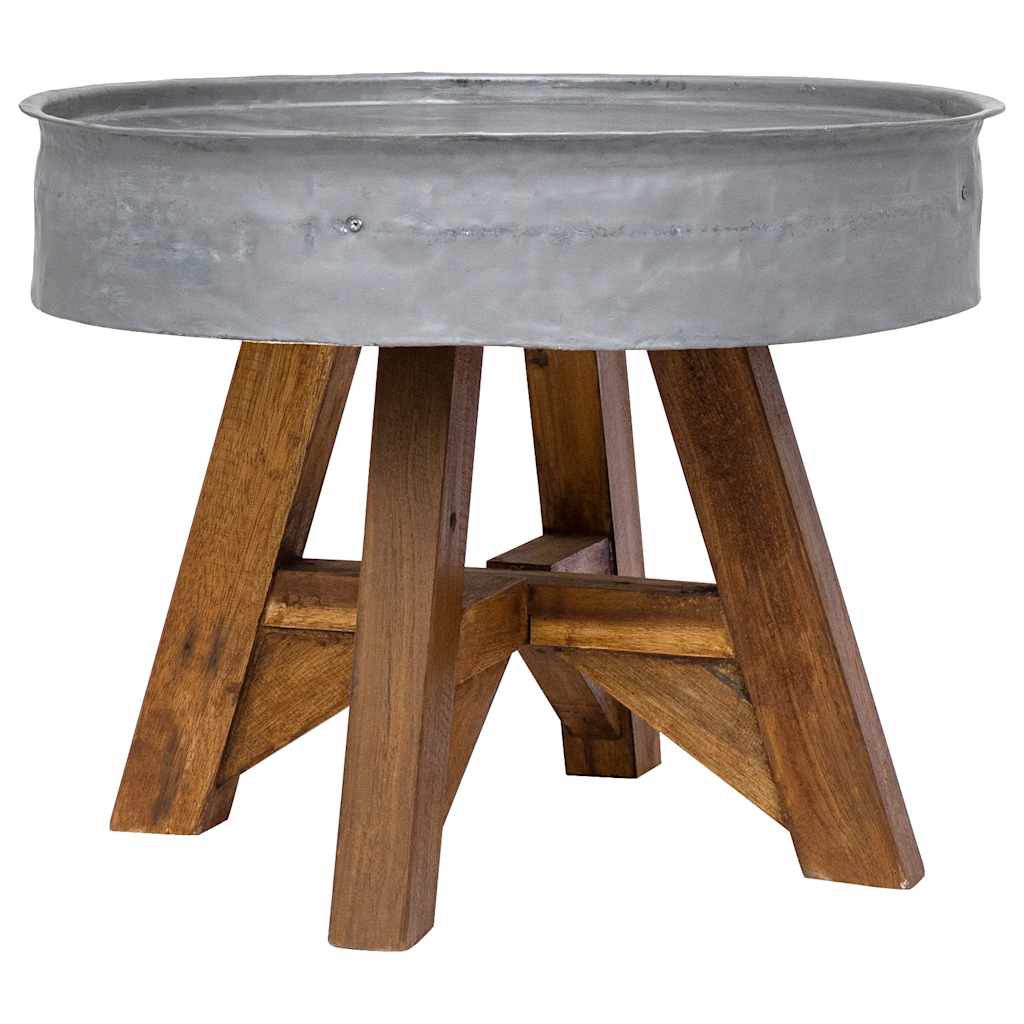 vidaXL Coffee Table 60x45 cm Mixed Reclaimed Wood Silver