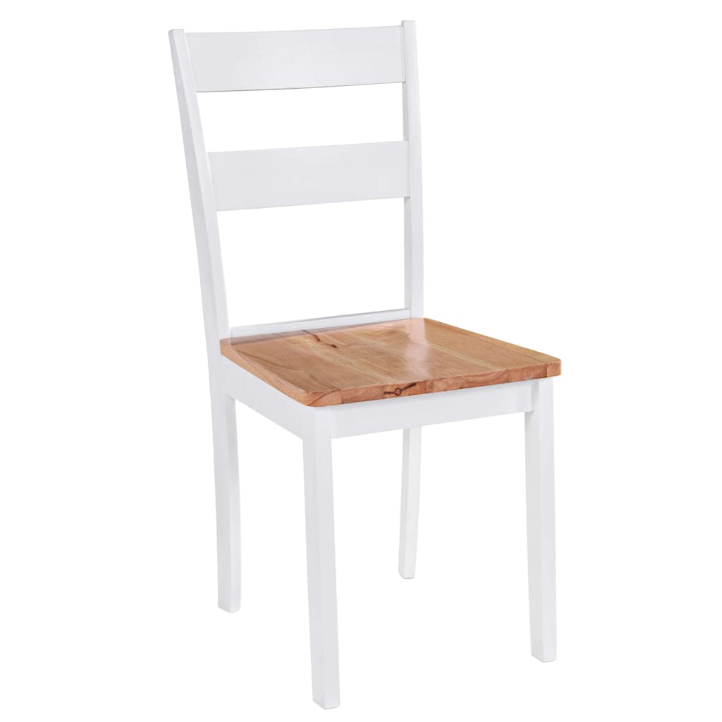 vidaXL Eetkamerstoelen 2 st massief rubberwood wit