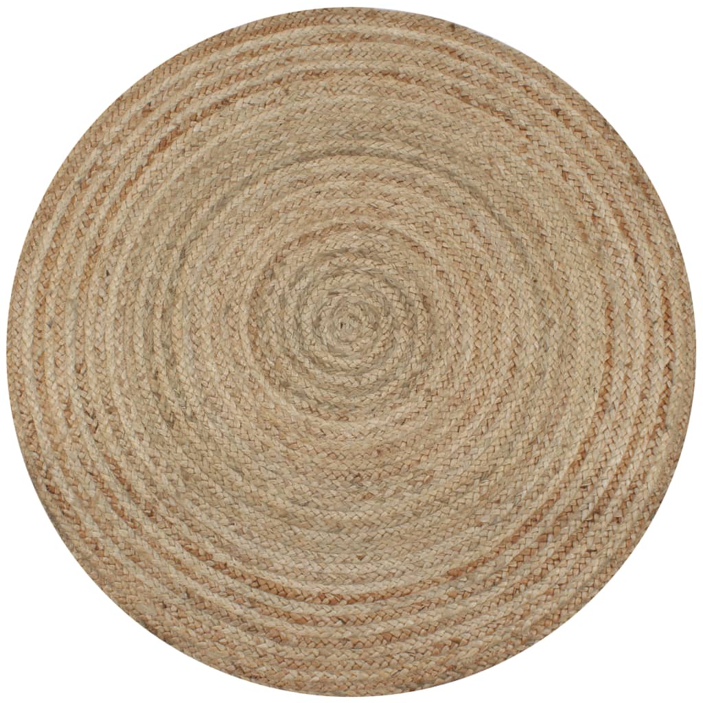 vidaXL Rug round 90 cm braided jute