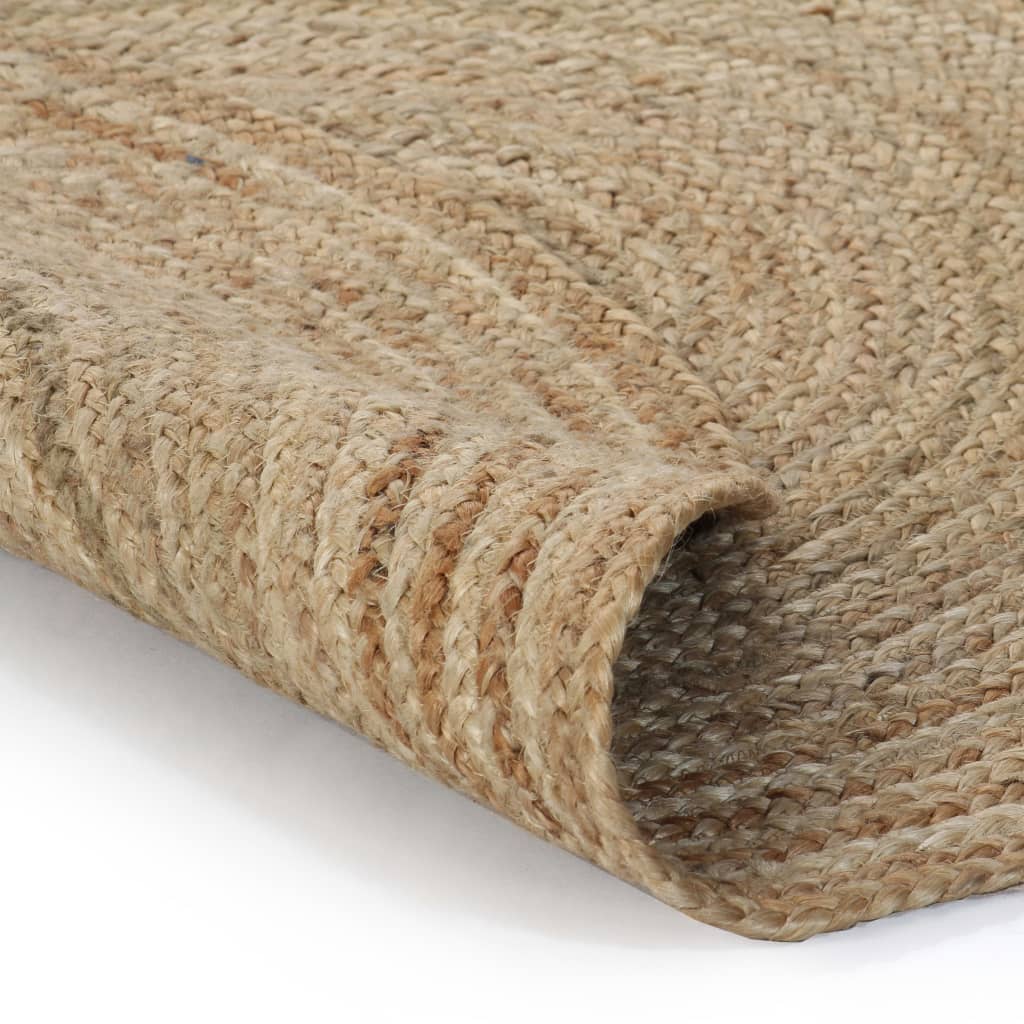 vidaXL Rug round 90 cm braided jute