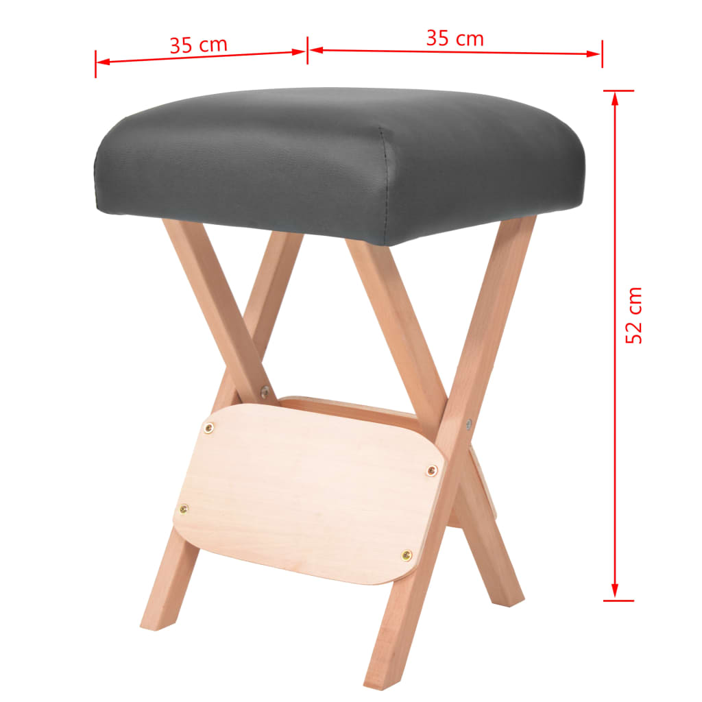 vidaXL Massage Stool with 12 cm Thick Seat Foldable White