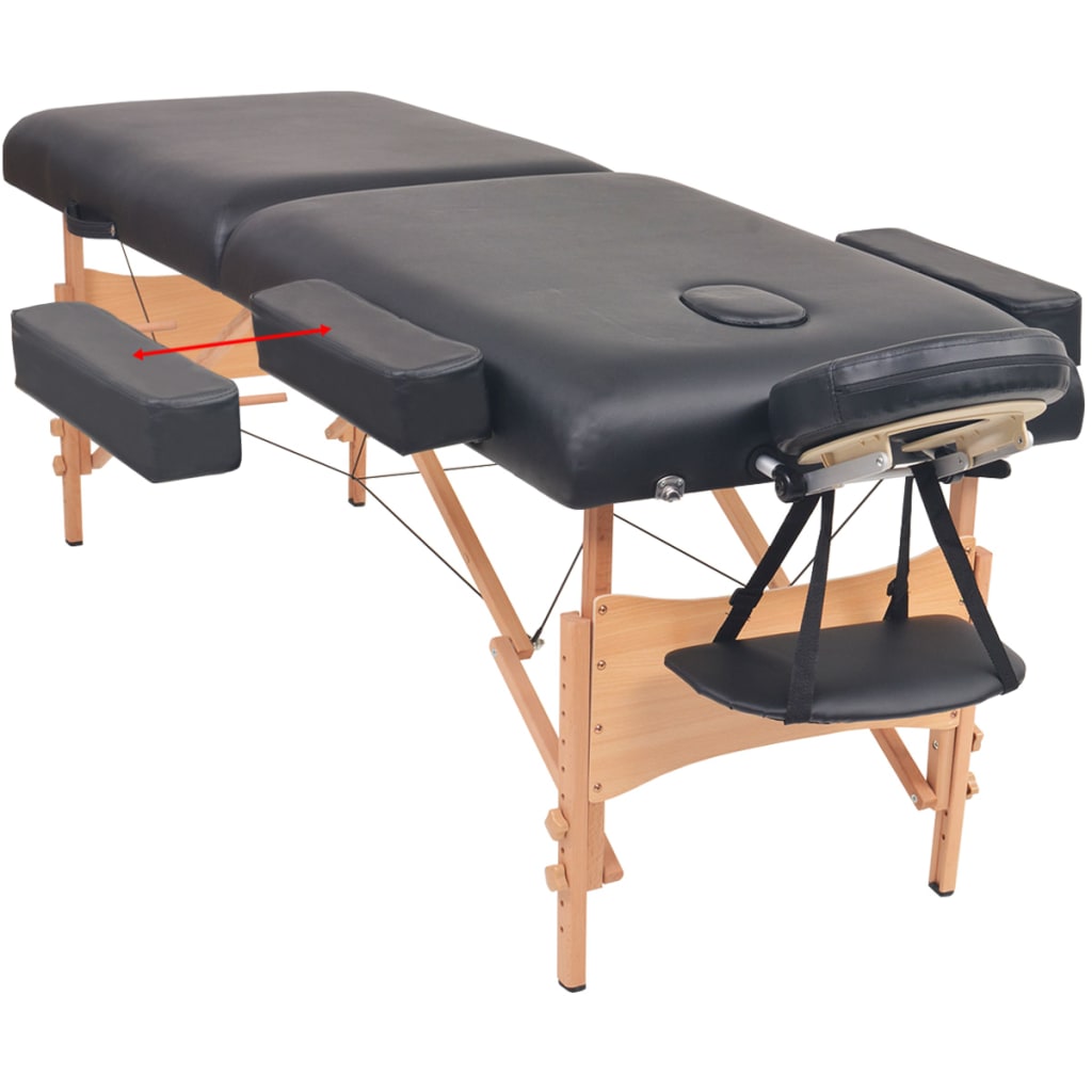 vidaXL Massage Table 10 cm Thick 2 Zones Foldable White