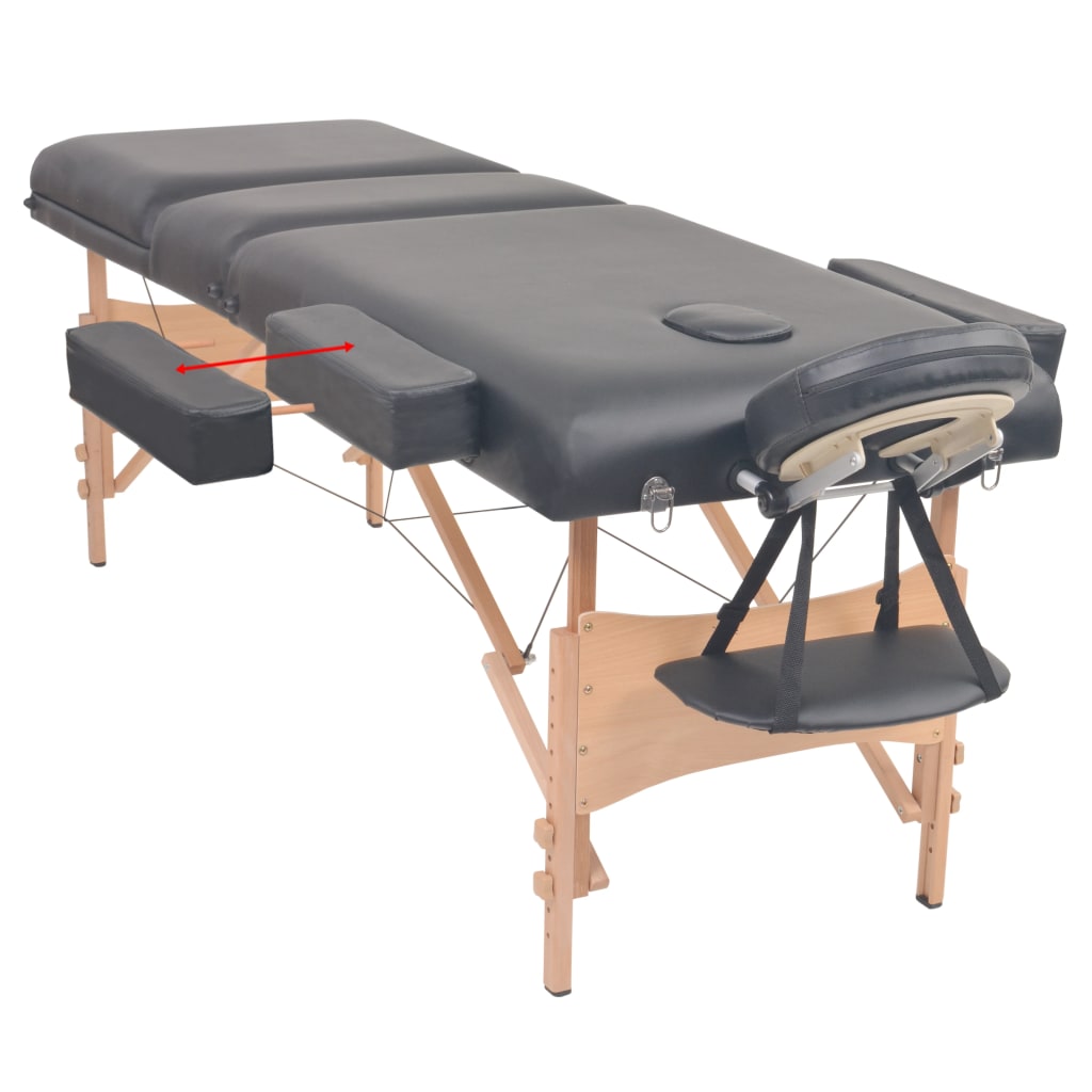 vidaXL Foldable Massage Table 3 Zones 10 cm Thick White