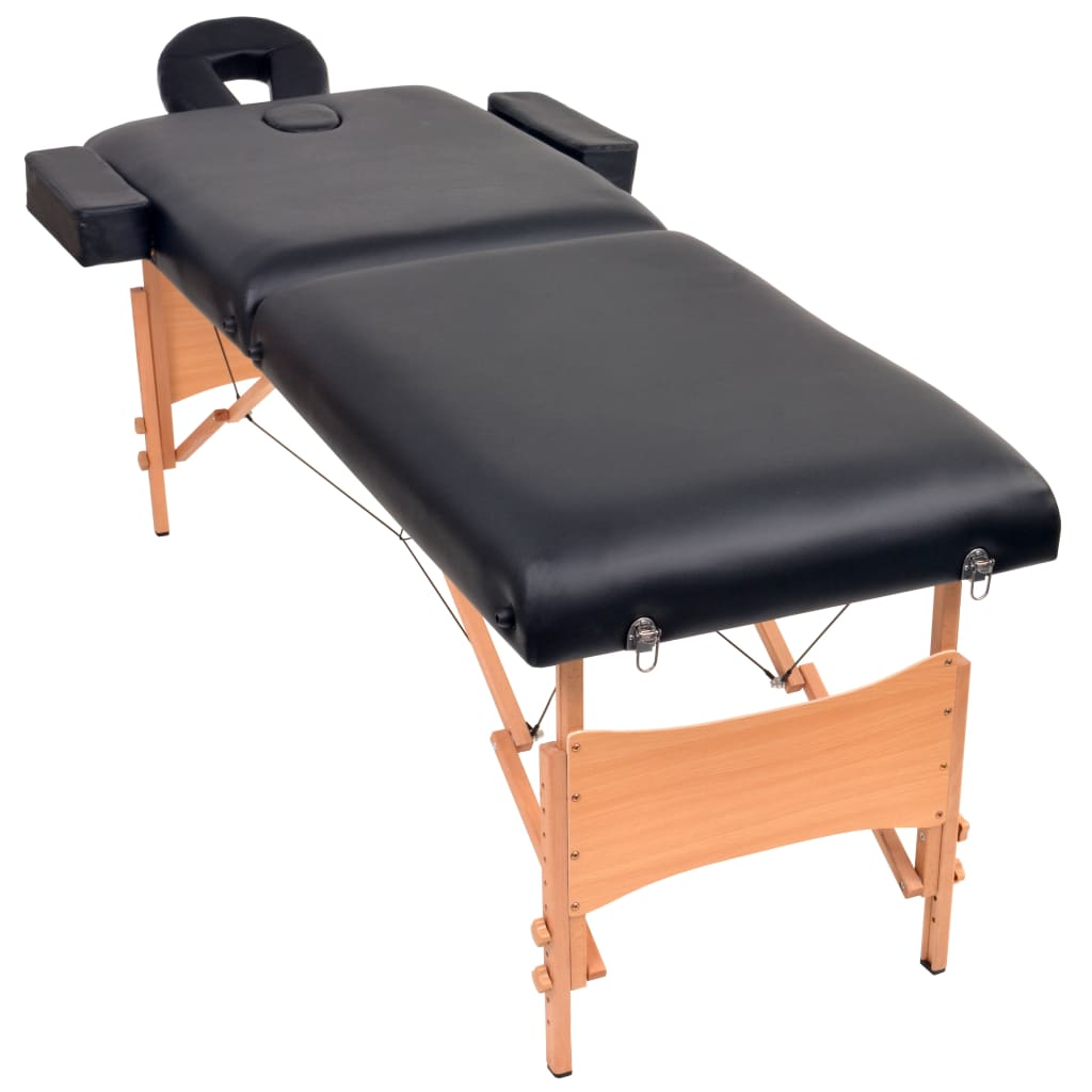 vidaXL Foldable Massage Table and Stool Set 2 Zones 10 cm Thick White