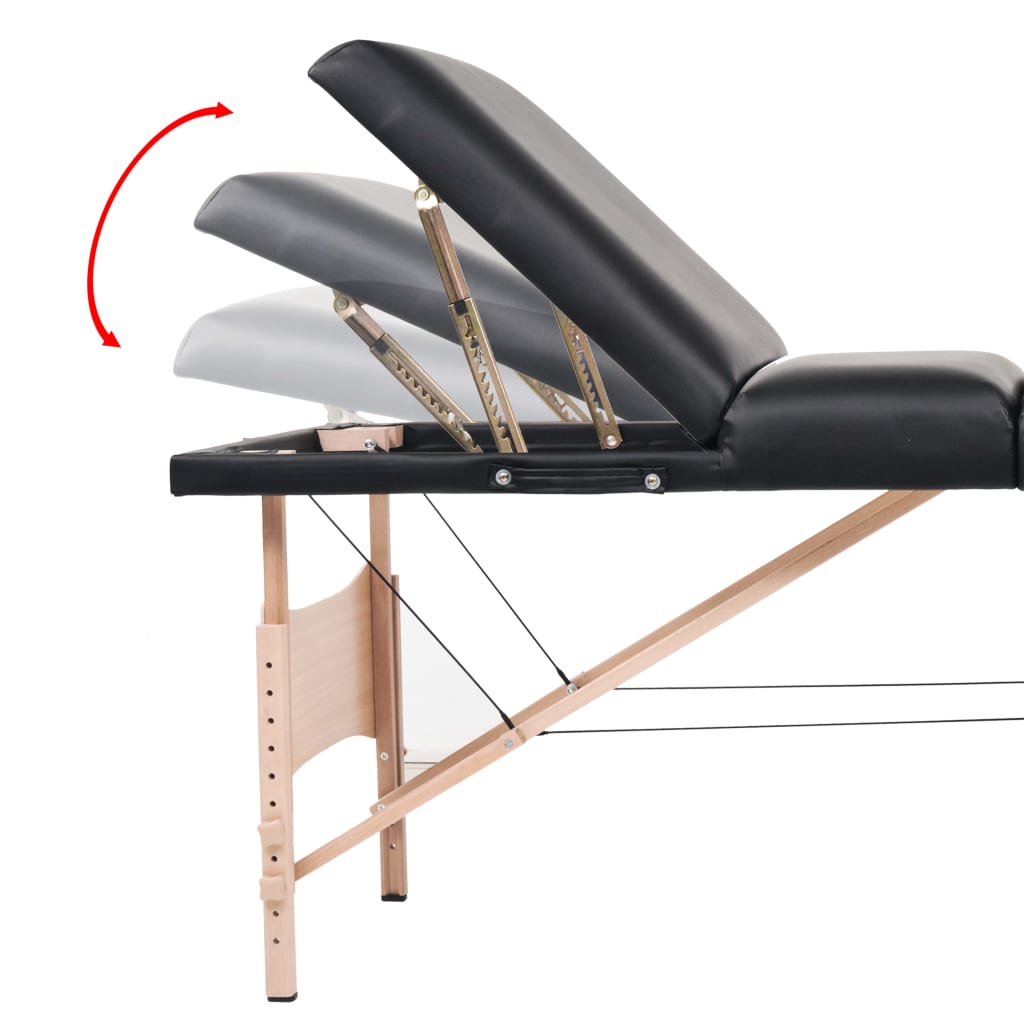 vidaXL Foldable 3-Zone Massage Table and Stool Set 10 cm Thick White