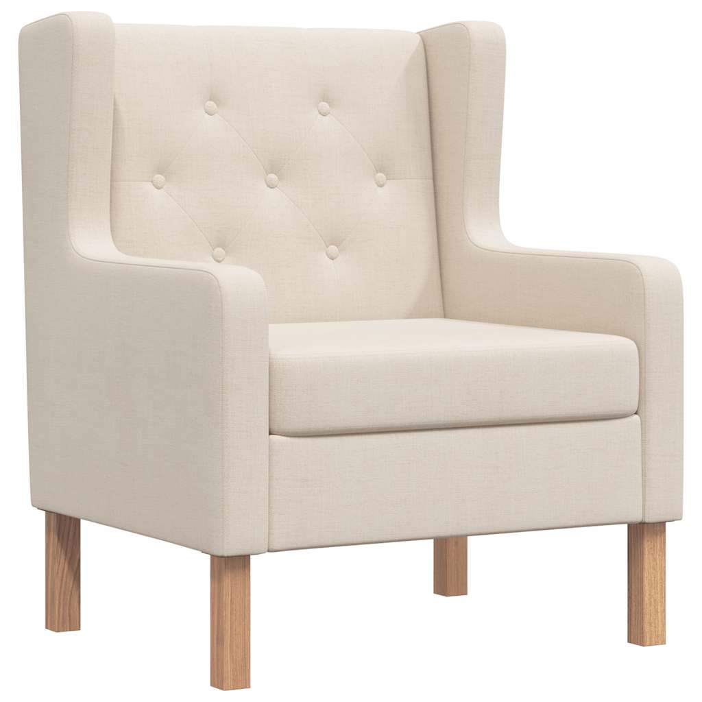 vidaXL Fabric Armchair Cream