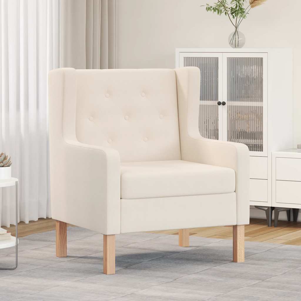 vidaXL Fabric Armchair Cream
