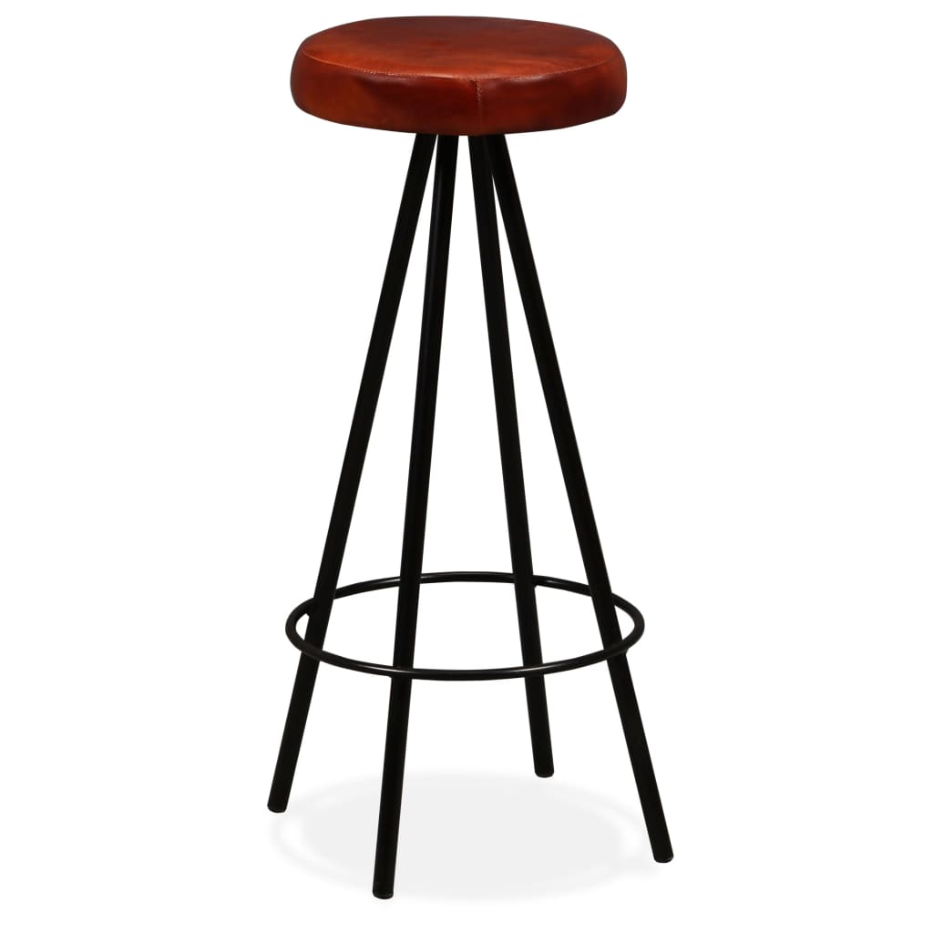 vidaXL Bar stools 2 pcs genuine leather