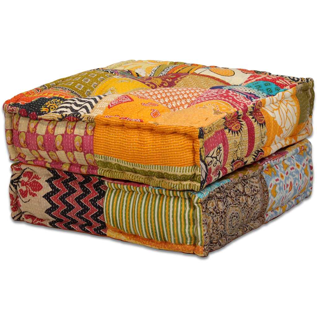 vidaXL Two-Seater Modular Patchwork Fabric Pouf
