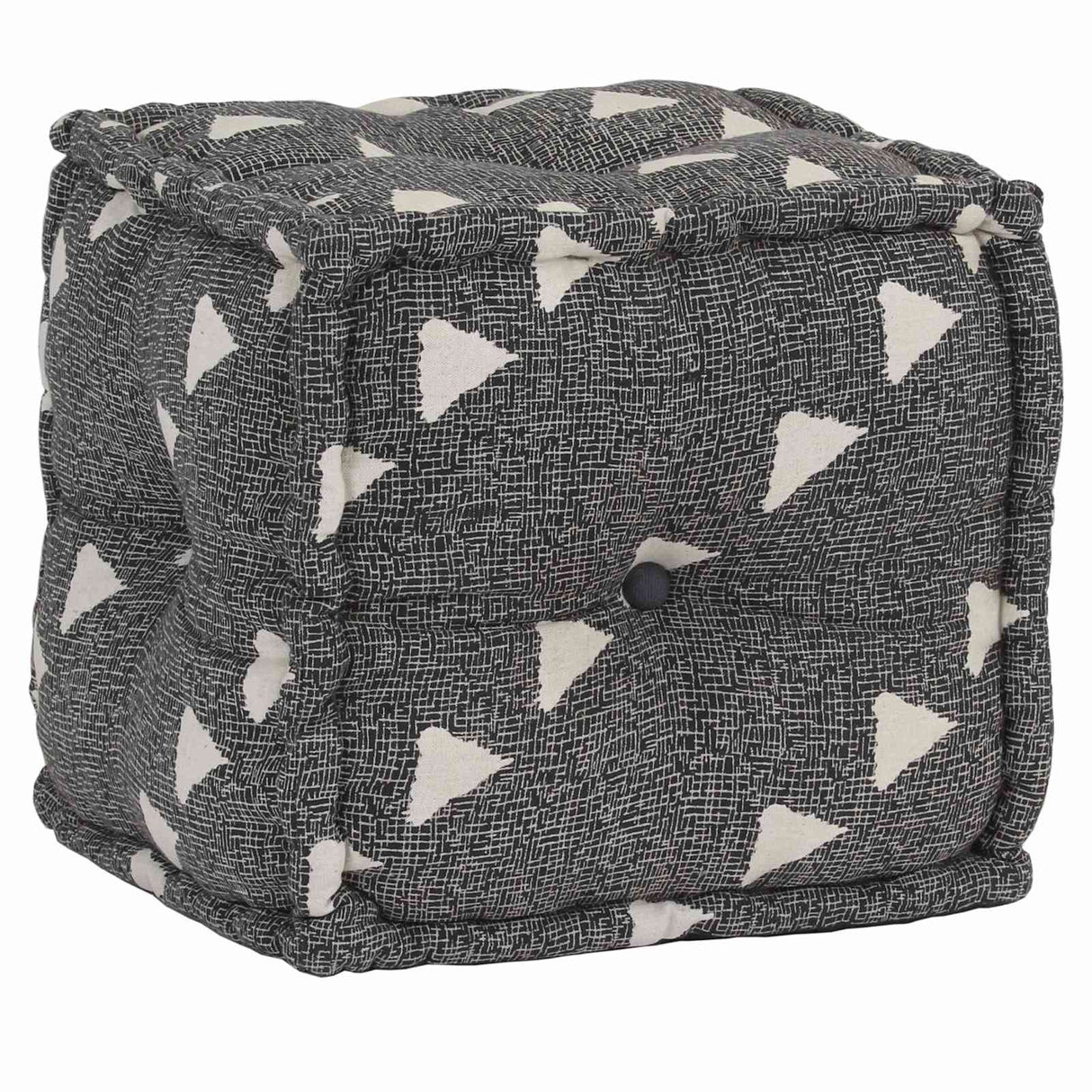 vidaXL Pouffes Geometric Grey and White 40 x 40 x 40 cm Fabric