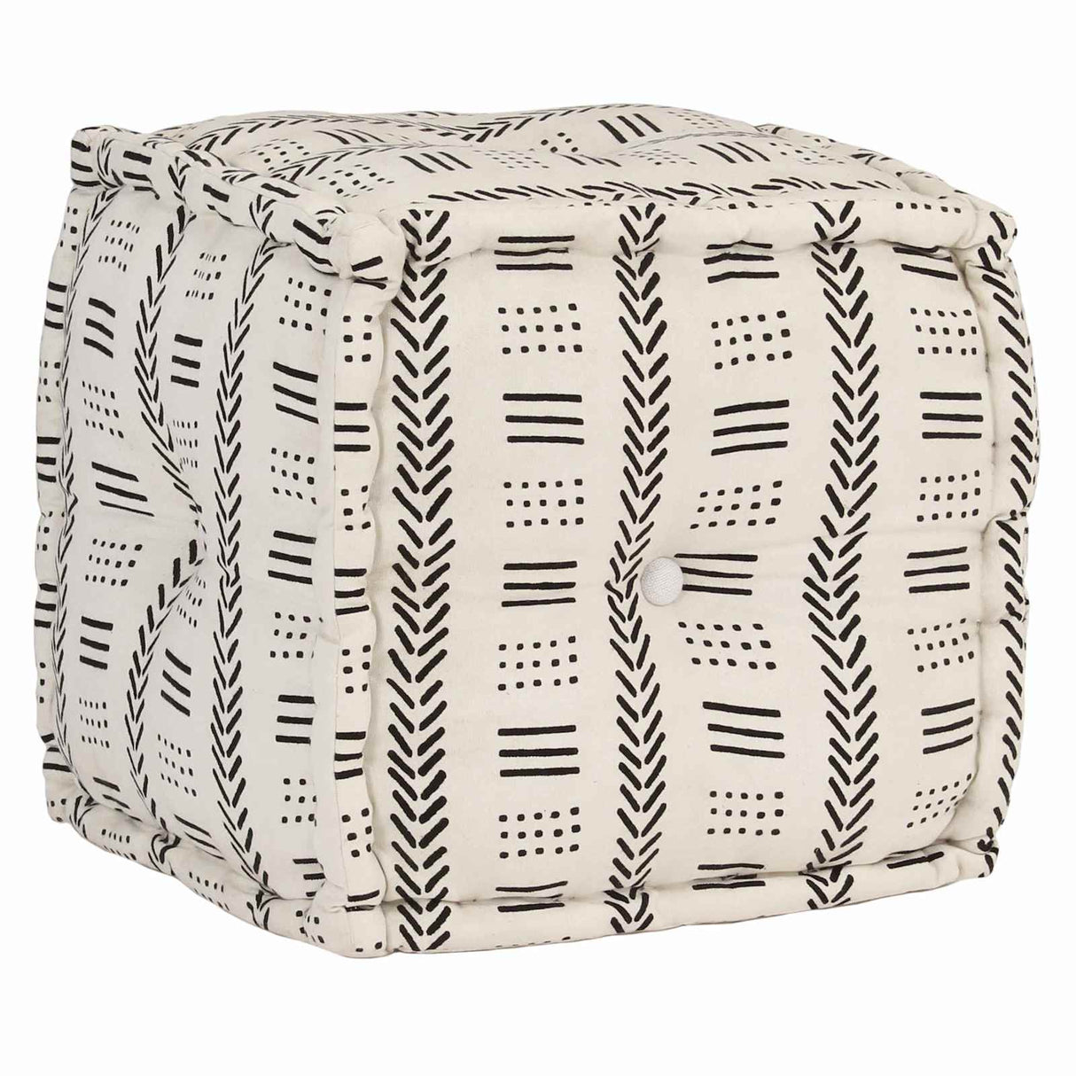 vidaXL Pouffes Geometric Grey and White 40 x 40 x 40 cm Fabric