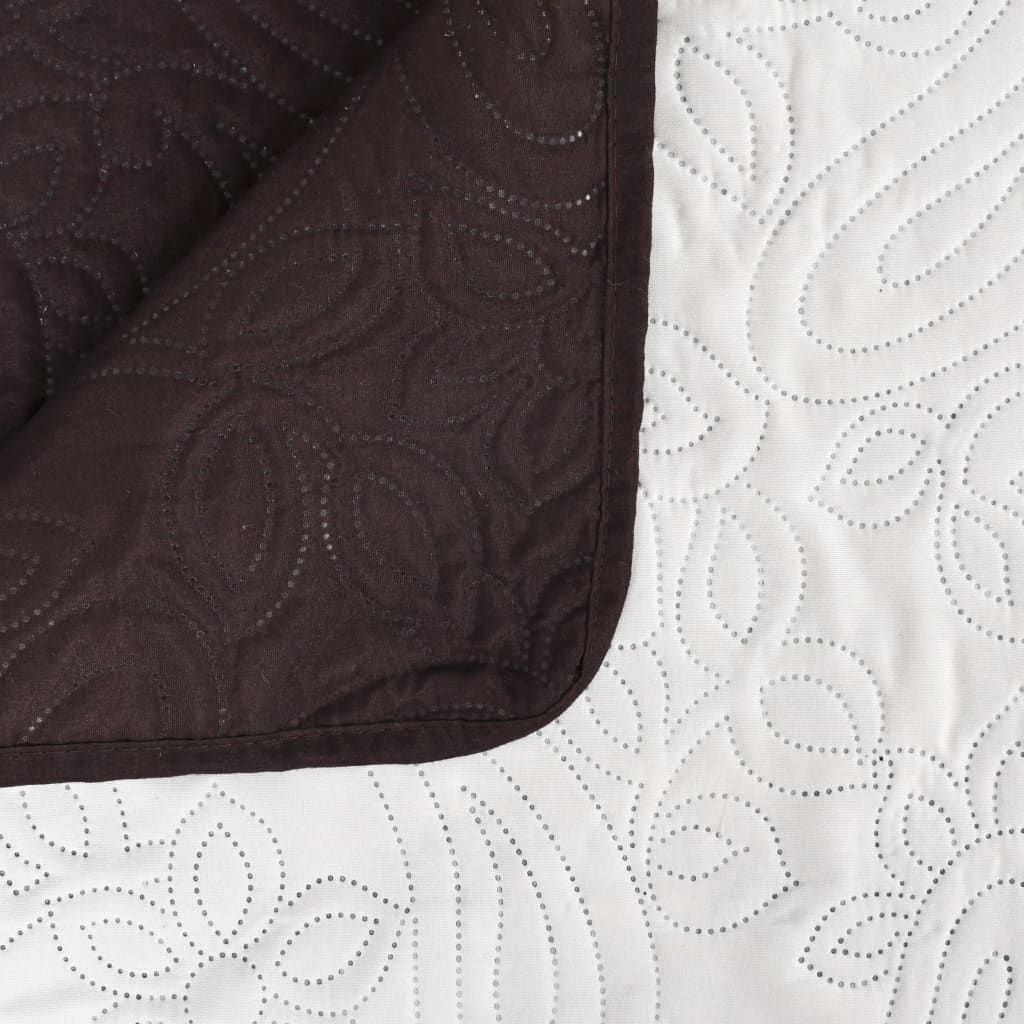 vidaXL Reversible Quilted Bedspread 170x210 cm Cream and Brown