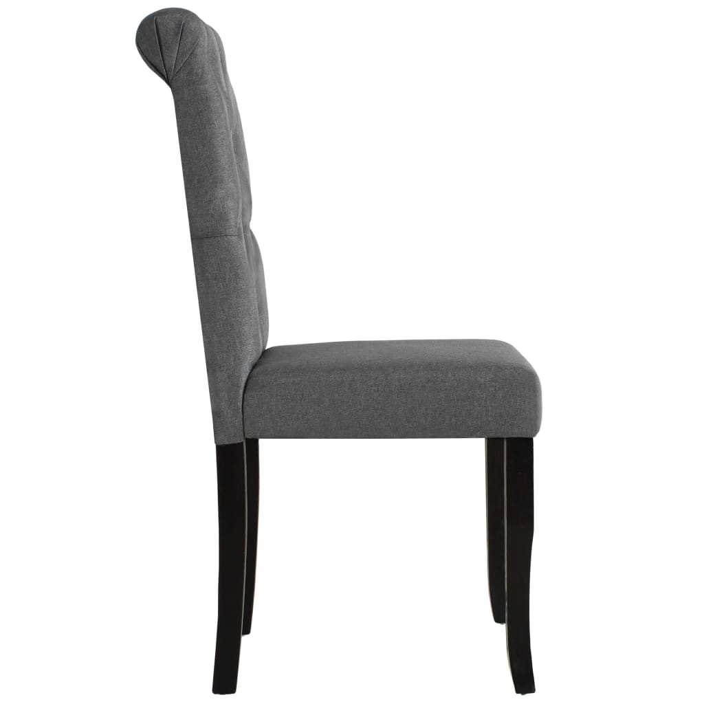 vidaXL Eetkamerstoelen 2 st stof donkergrijs