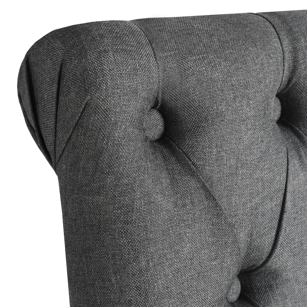 vidaXL Eetkamerstoelen 2 st stof donkergrijs