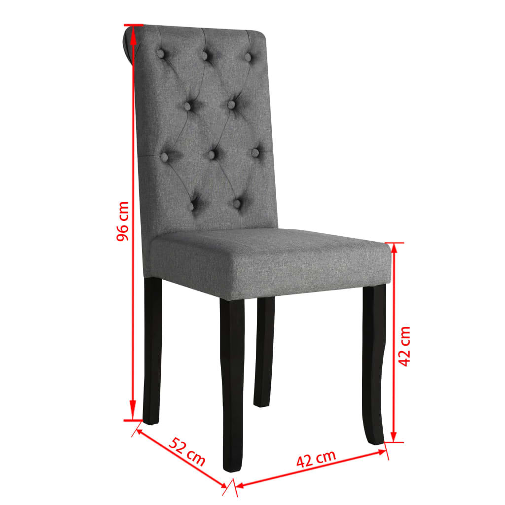 vidaXL Eetkamerstoelen 2 st stof donkergrijs