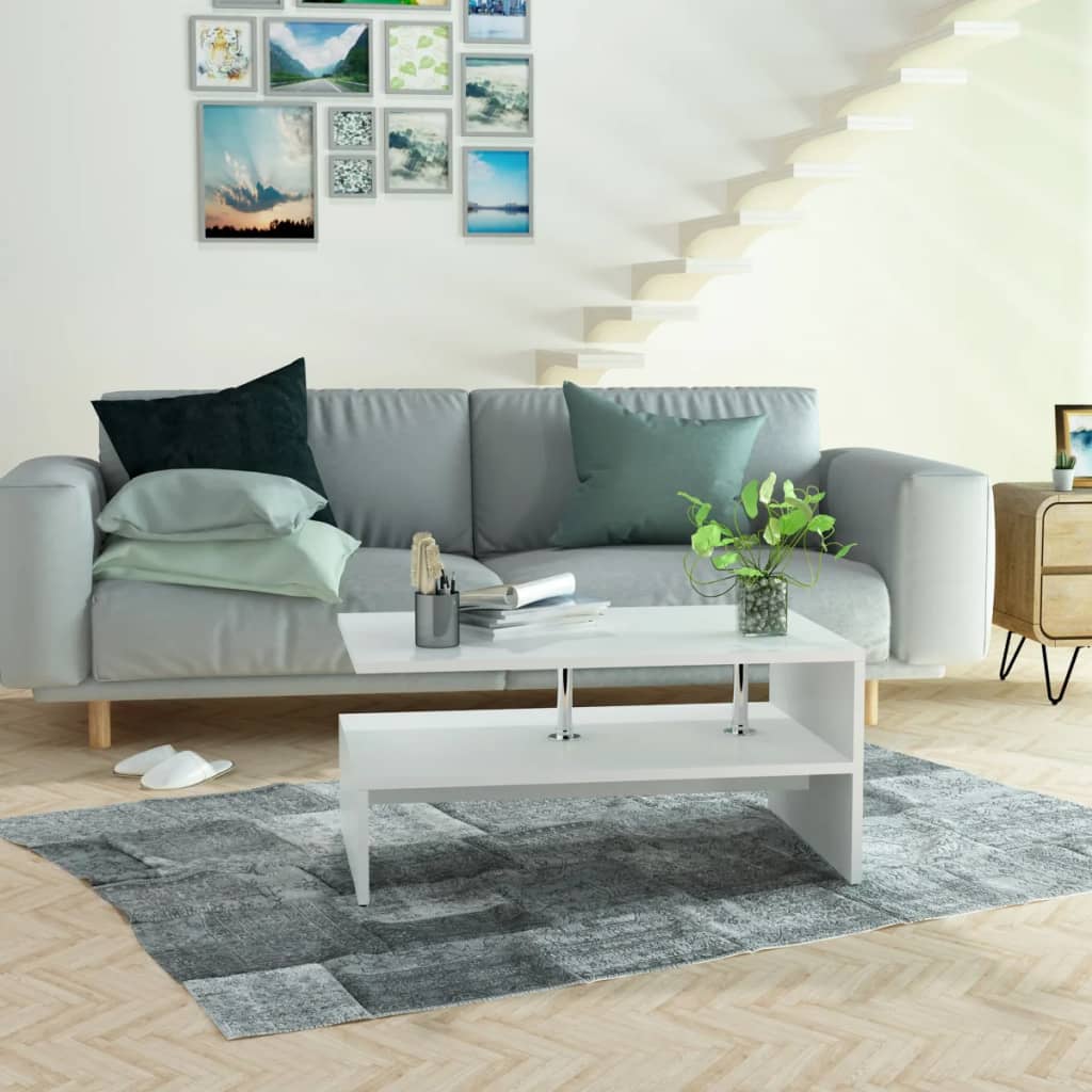 vidaXL Coffee table 90x59x42 cm engineered wood white