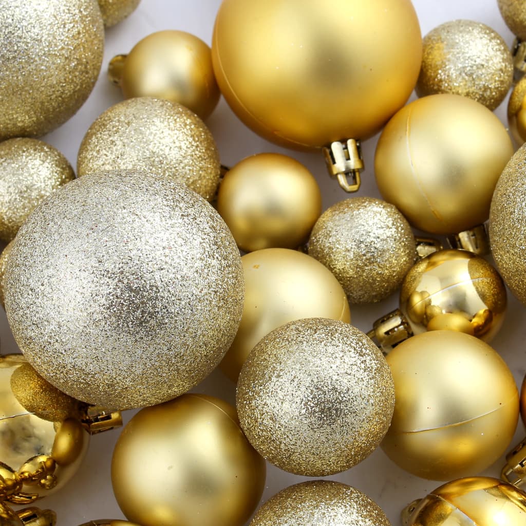 vidaXL 100-piece Christmas Ball Set 3/4/6 cm Gold