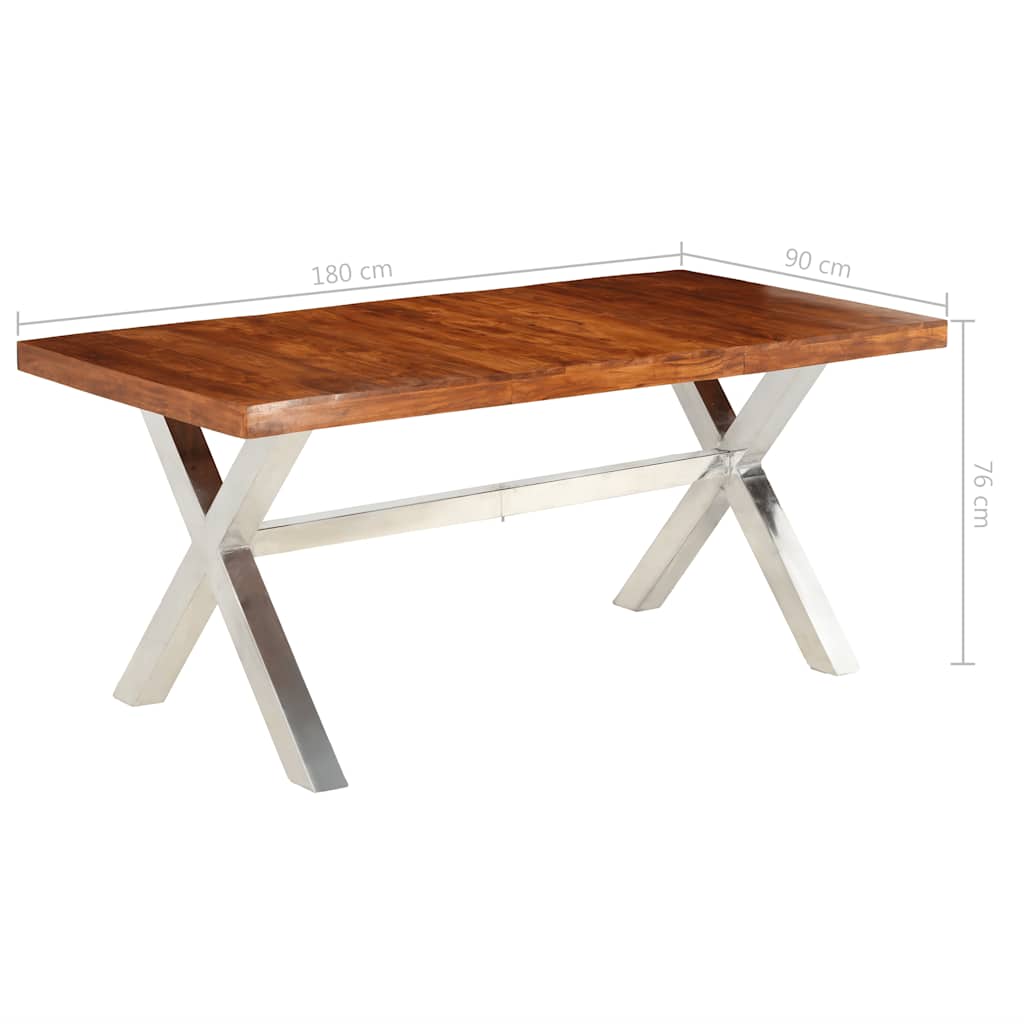 vidaXL Dining Table 180x90x76 cm Solid Wood