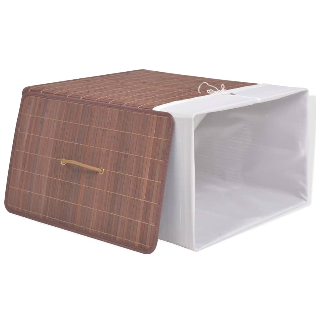 vidaXL Laundry Basket Rectangular Bamboo Brown
