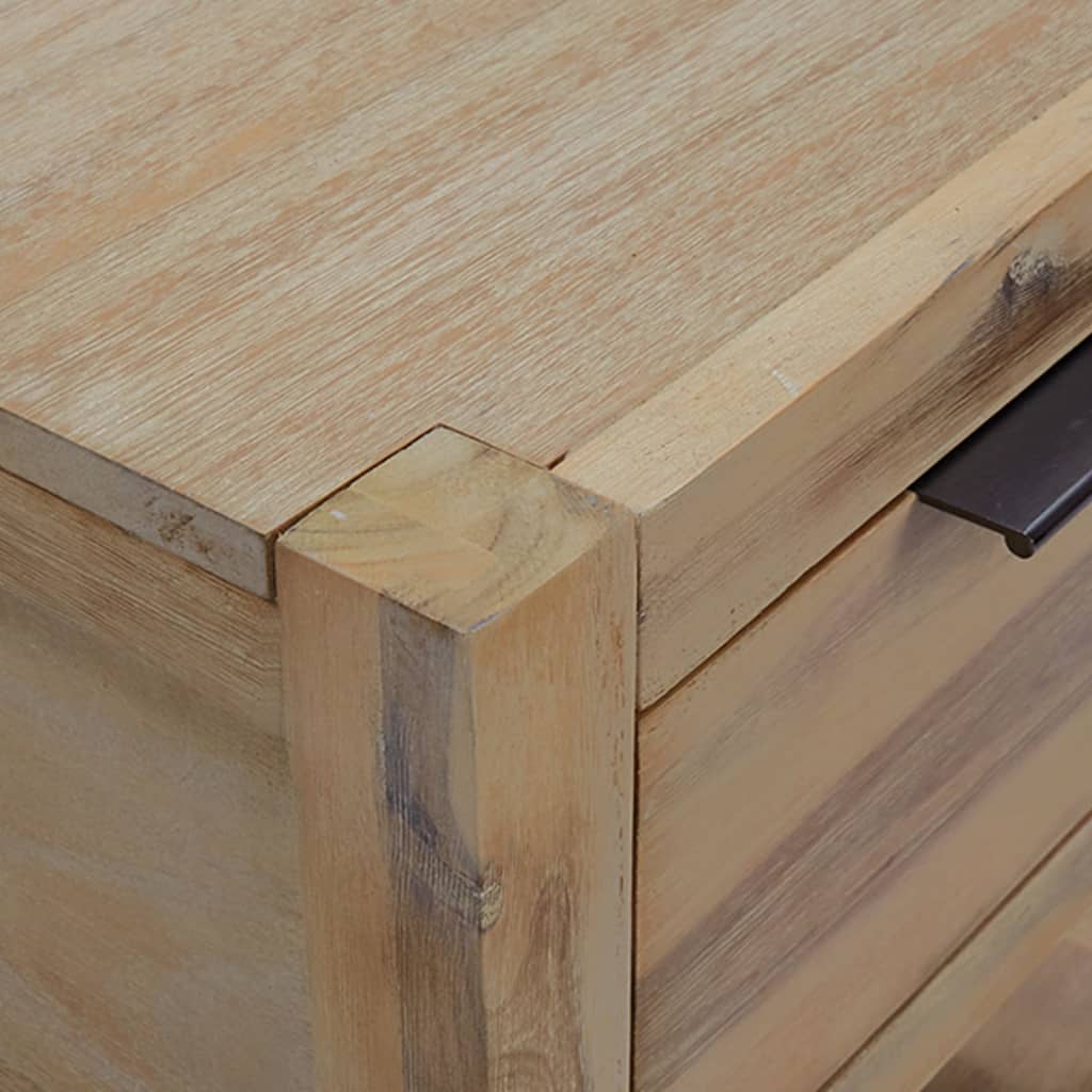 vidaXL Nightstand with Drawer 40x30x48 cm Solid Acacia Wood
