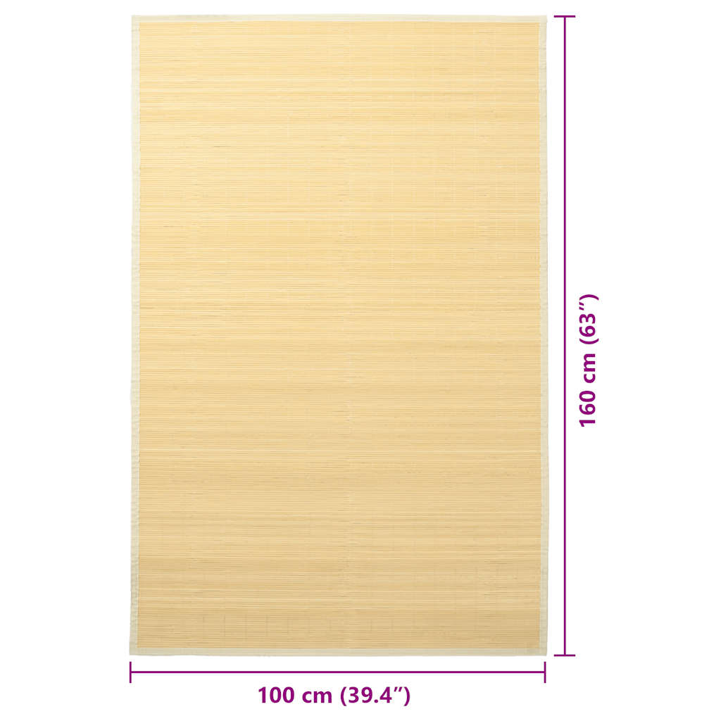 vidaXL Rug 100x160 cm bamboo natural