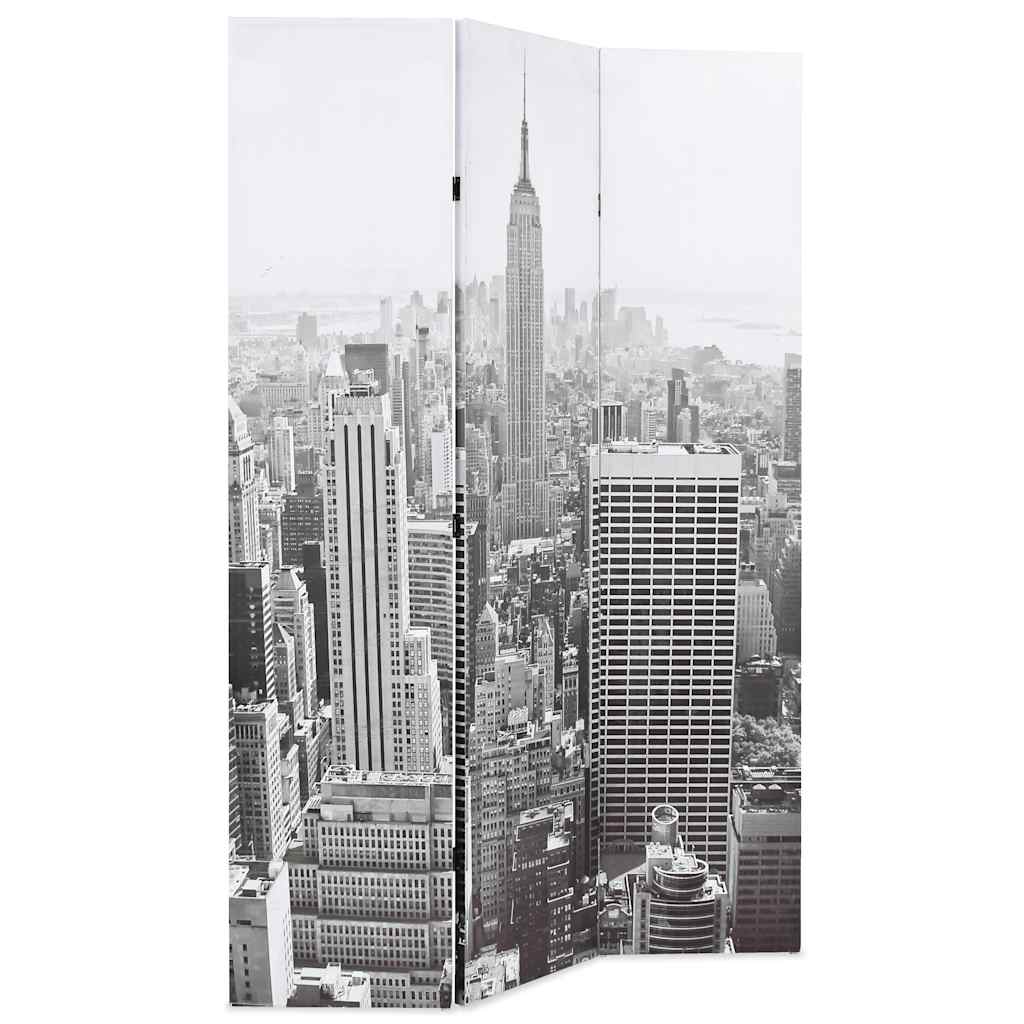 vidaXL Room Divider New York Daylight 120x170 cm Black and White