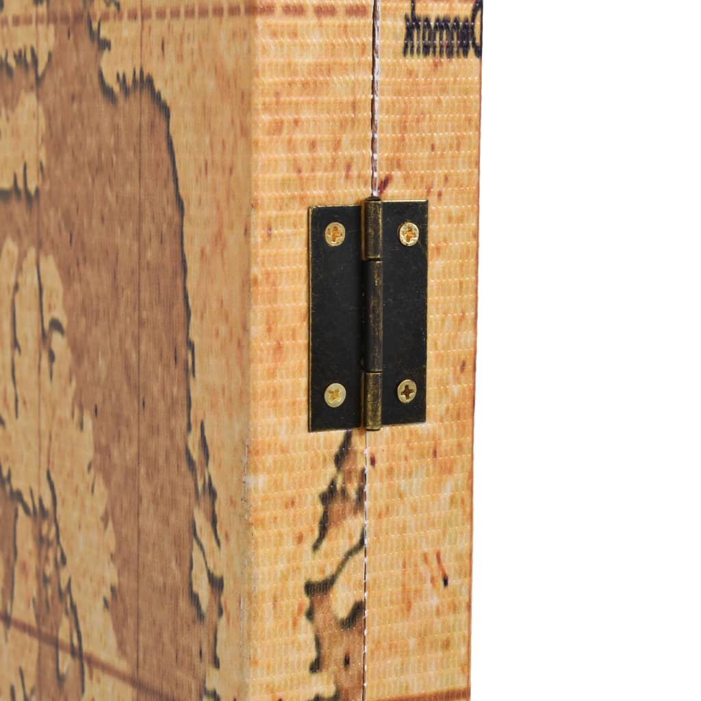 vidaXL Folding Room Divider World Map 120x170 cm Yellow