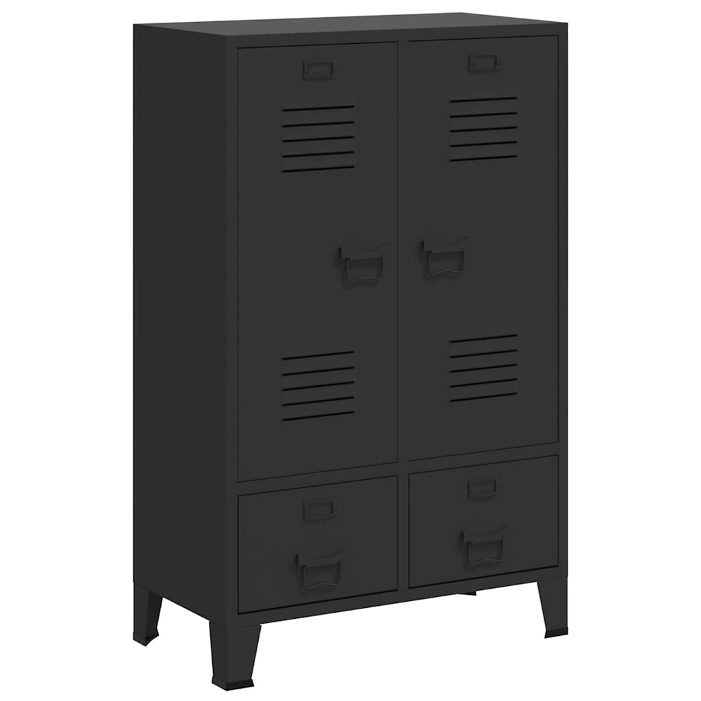 vidaXL Kledingkast industriële stijl 67x35x107 cm metaal zwart