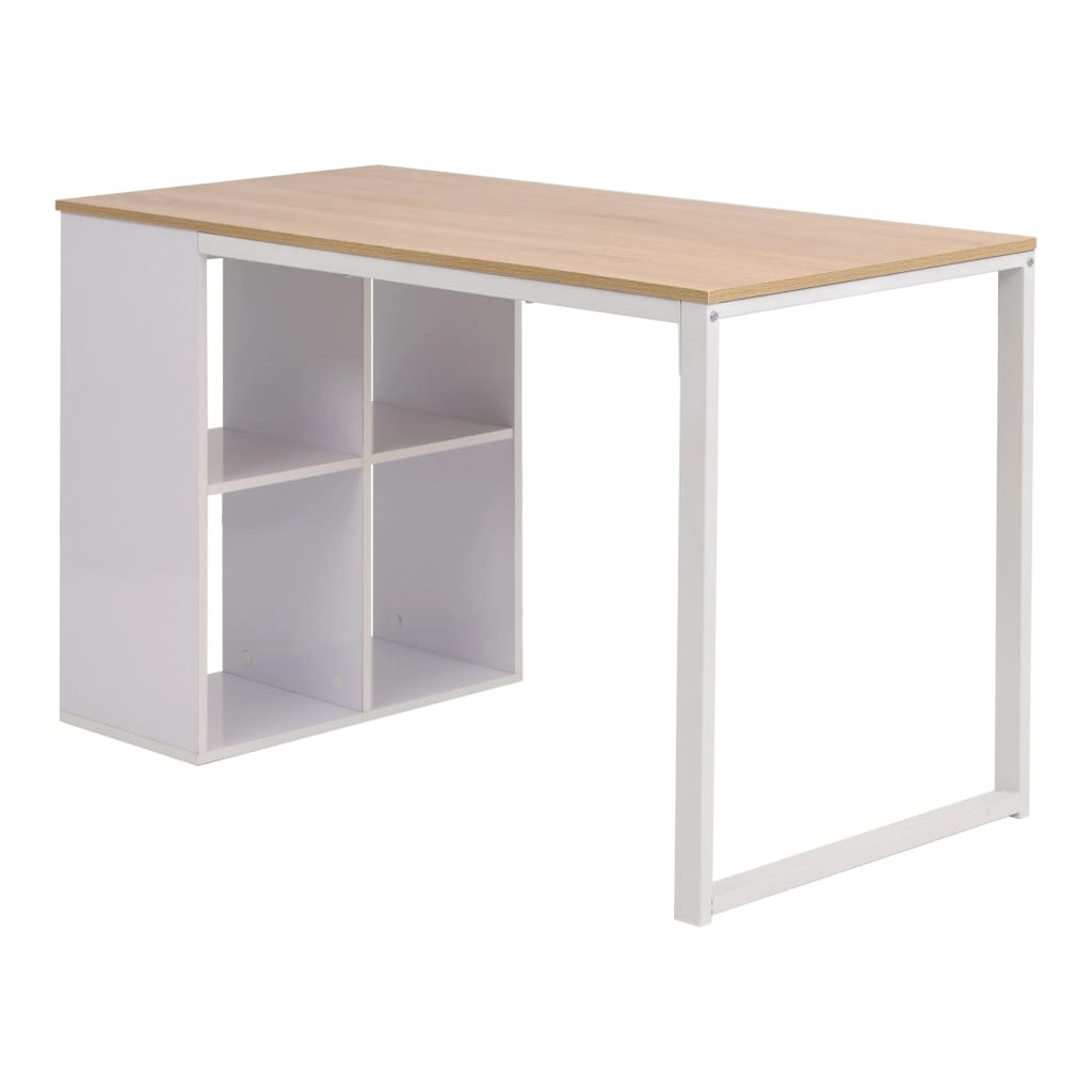 vidaXL Schrijftafel 120x60x75 cm eikenkleur en wit