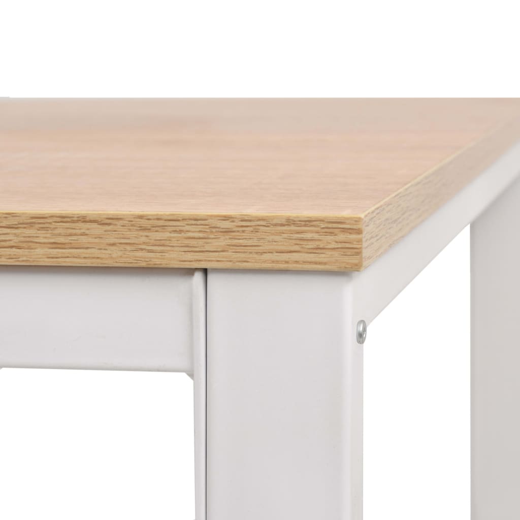 vidaXL Schrijftafel 120x60x75 cm eikenkleur en wit