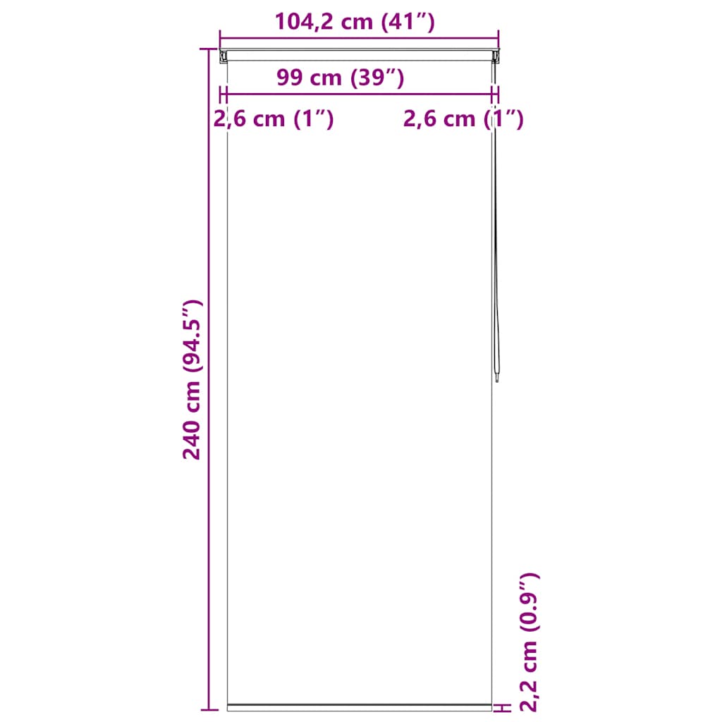 vidaXL Shower Roller Blind 80x240 cm white