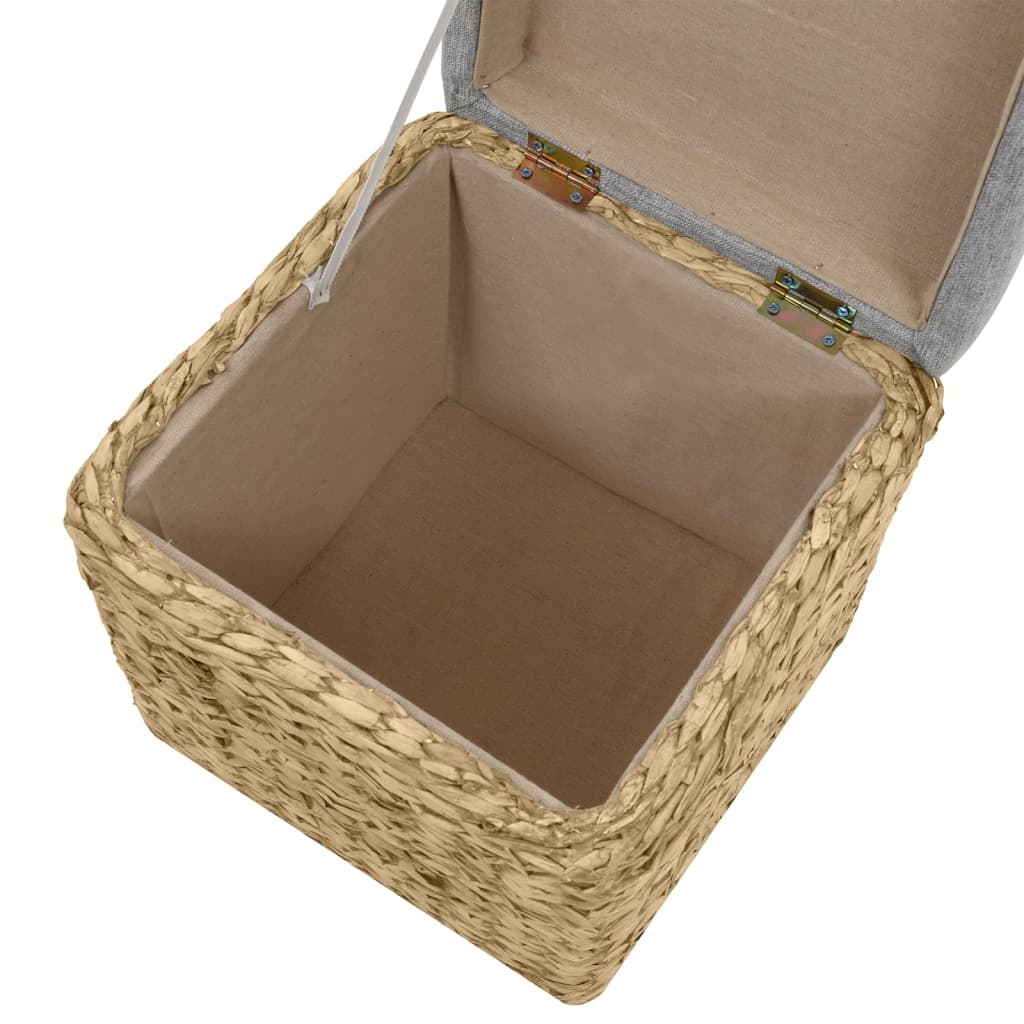 vidaXL Pouf Set Seagrass Grey 2-piece