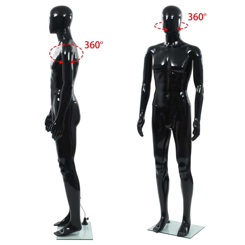 vidaXL Male Mannequin with Glass Base 175 cm Glossy White