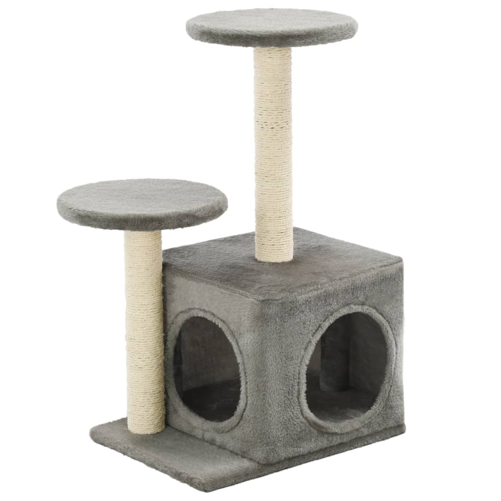 vidaXL Cat Scratching Post with Sisal Scratching Poles 60 cm Grey