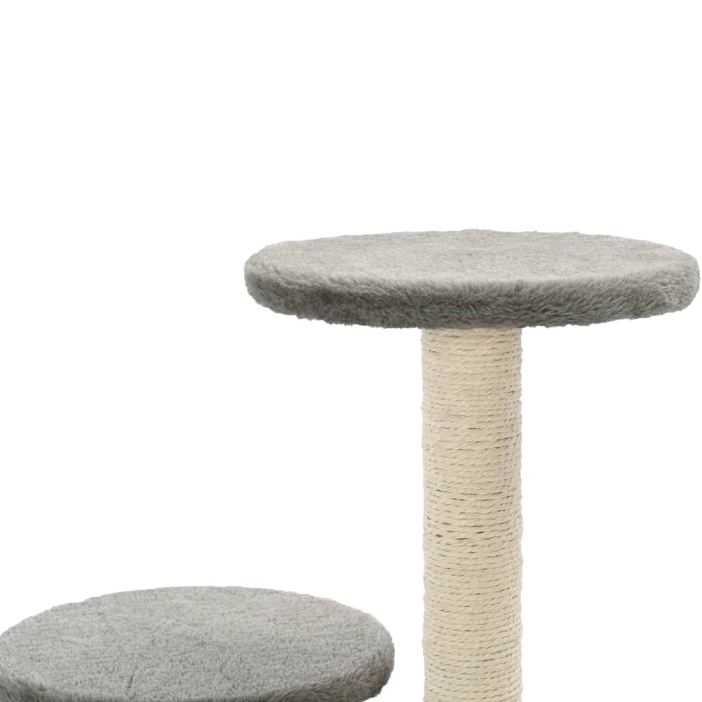vidaXL Cat Scratching Post with Sisal Scratching Poles 60 cm Grey