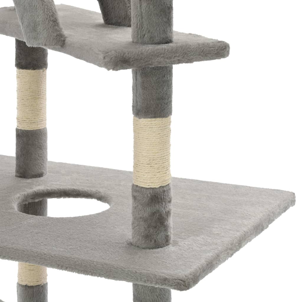 vidaXL Kattenkrabpaal met sisal krabpalen 230-260 cm grijs