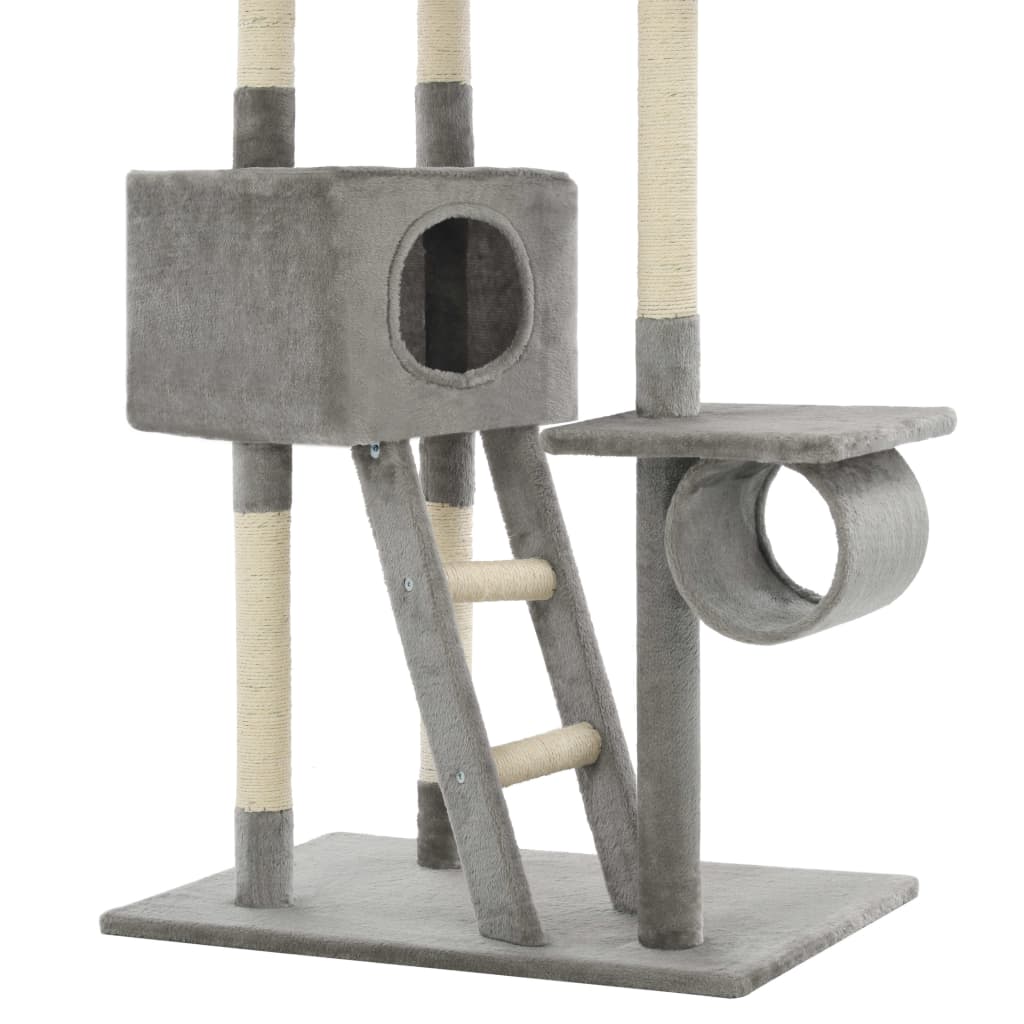 vidaXL Kattenkrabpaal met sisal krabpalen 230-260 cm grijs