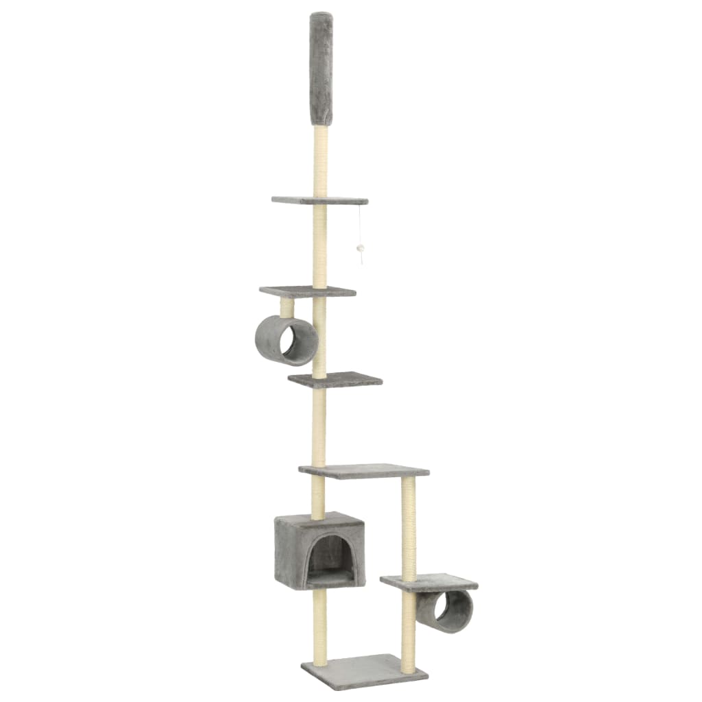 vidaXL Cat Scratching Post with Sisal Scratching Poles 260 cm Grey