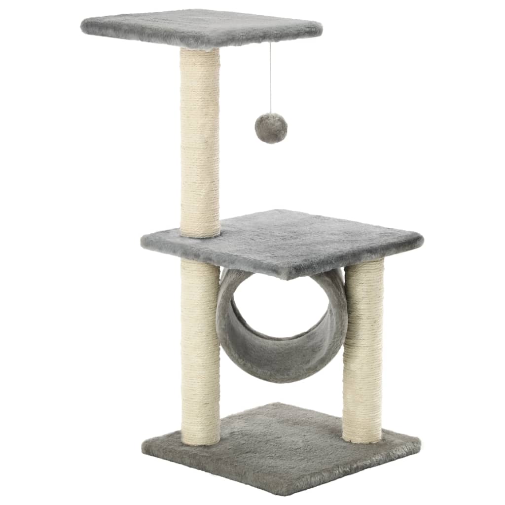 vidaXL Kattenkrabpaal met sisal krabpalen 65 cm grijs