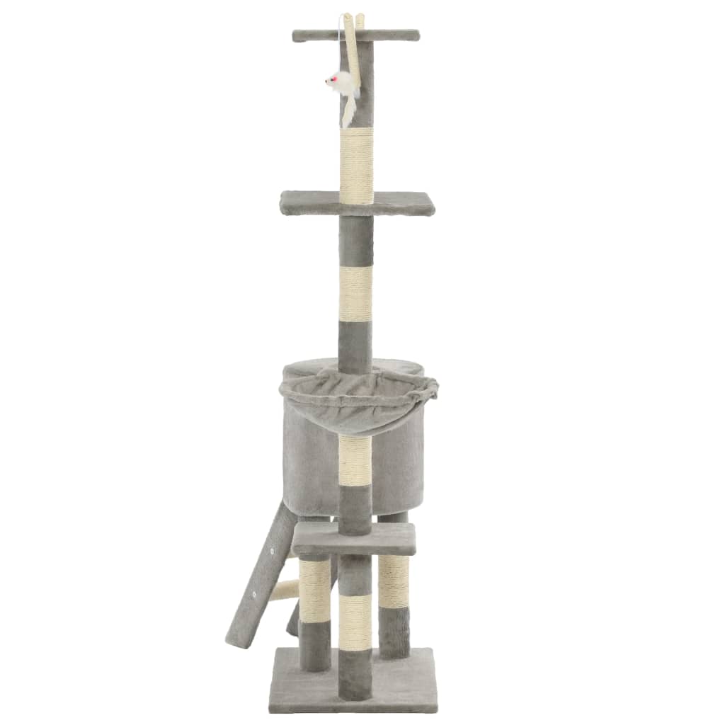 vidaXL Cat Tree with Sisal Scratching Posts 138 cm Grey