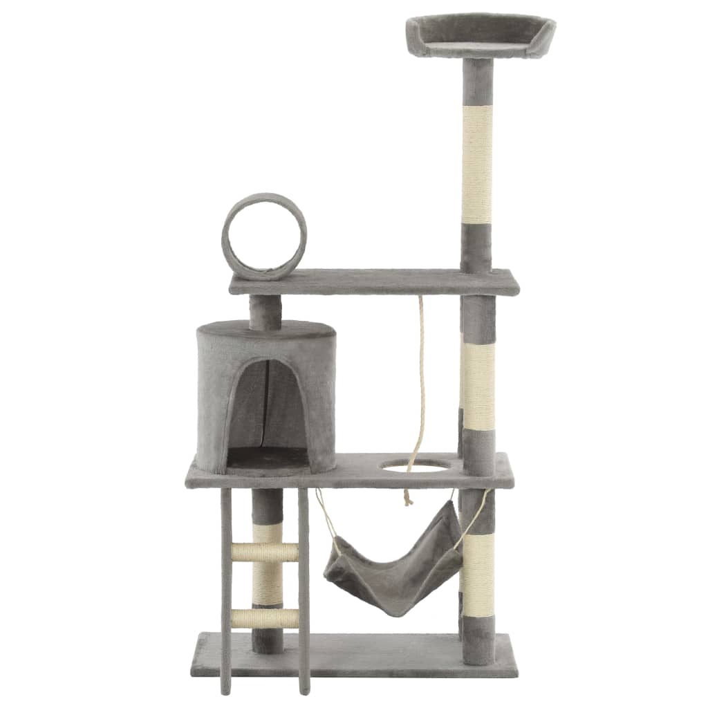 vidaXL Cat Scratching Tree with Sisal Scratching Posts 140 cm Grey