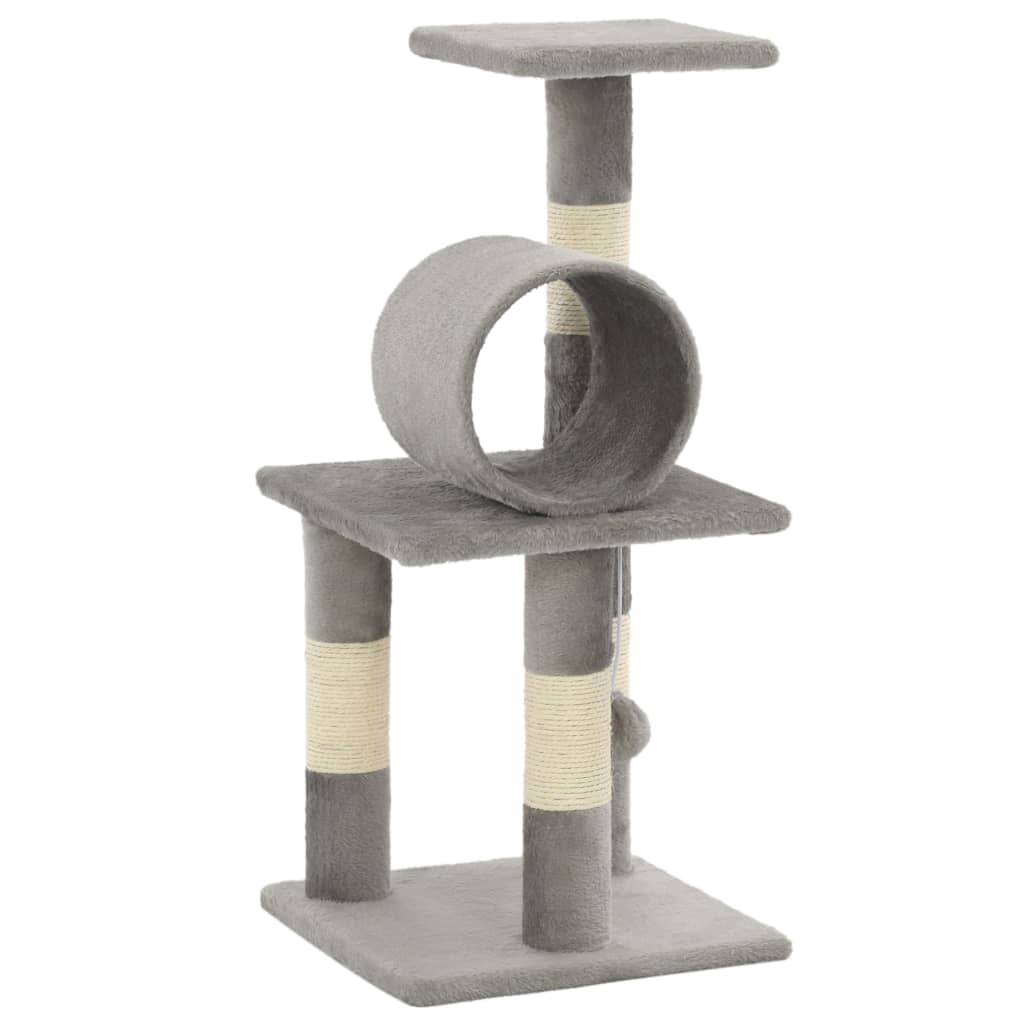 vidaXL Cat Scratching Post with Sisal Scratchers 65 cm Grey